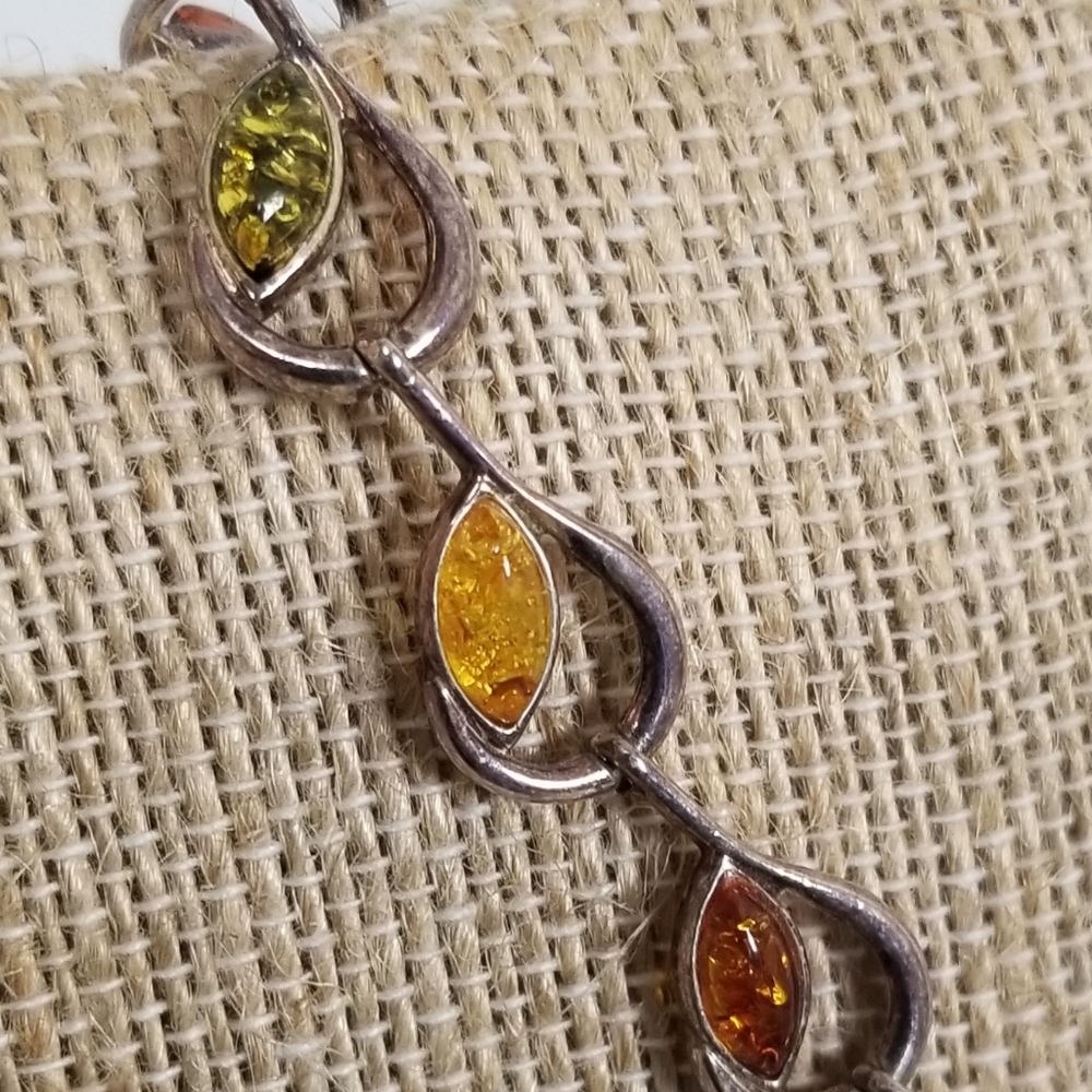 Dainty Amber Silver Bracelet Multicolored Jewelry - Picture 3 of 12